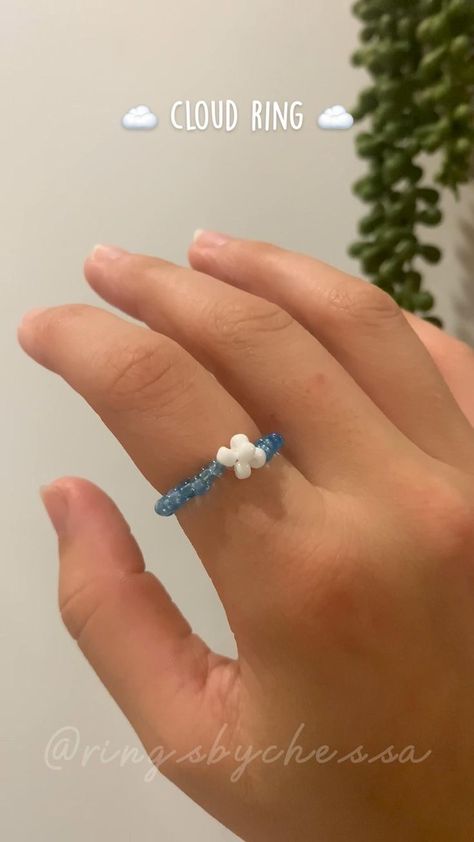 Rings Beaded, قلادات متدلية, Anting Manik, Cloud Ring, Diy Earrings Easy, Diy Jewelry Making Tutorials, Diy Beaded Rings, Rings Diy, Bracelets Handmade Diy