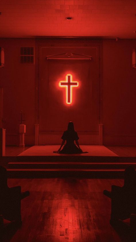 Creepy Backgrounds, Church Aesthetic, Southern Gothic, Gothic Aesthetic, A Cross, Red Aesthetic, Red Light, Book Aesthetic, Dark Aesthetic