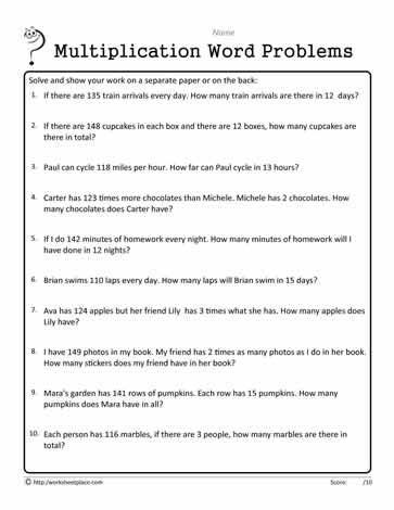 Help your child practice solving 3-digit basic word problems with these 7 worksheets. Each worksheet includes 10 problems with a variety of different operations. Perfect for grades 2-3. #math #homeschool Word Problems 3rd Grade, 2 Digit Multiplication, Double Digit Multiplication, Decimal Word Problems, Money Word Problems, Multiplication Word Problems, Addition Words, Fraction Word Problems, Division Word Problems