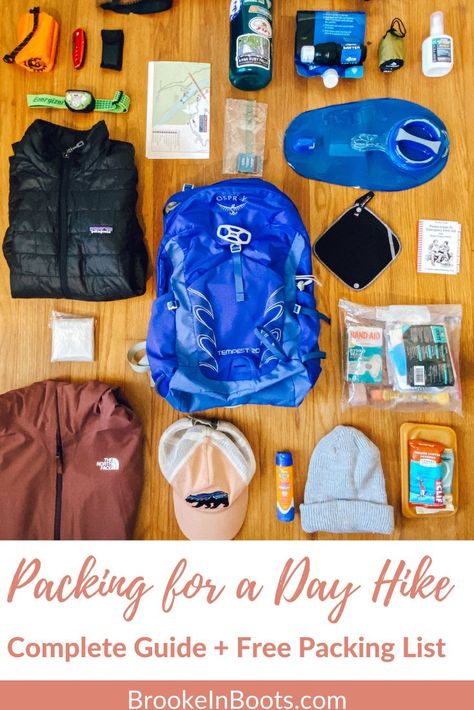 Whether you’re an experienced hiker or headed out on your very first trail, these are the most important essentials you need to bring when packing for a day hike. Hiking Day Pack List, Day Hiking, Hiking Packing List Women, Thru Hiking Packing List, What To Bring Hiking, Long Hike Essentials, What To Pack For A Day Hike, What To Bring On A Hike, Hiking Essentials Packing Lists