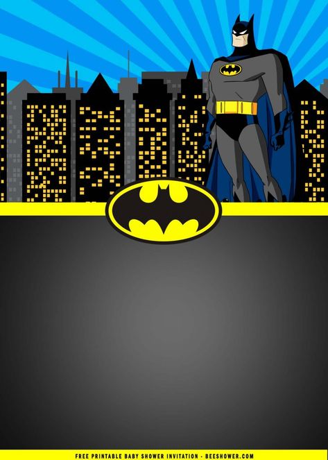 (FREE Printable) – Batman Birthday Party Invitation Templates | FREE Printable Baby Shower Invitations Templates Batman Invitations, Superhero Birthday Party Invitations, Free Printable Baby Shower Invitations, Superhero Birthday Invitations, Superhero Invitations, Batman Birthday Party, Batman Party, Batman Birthday, Printable Invitation Templates