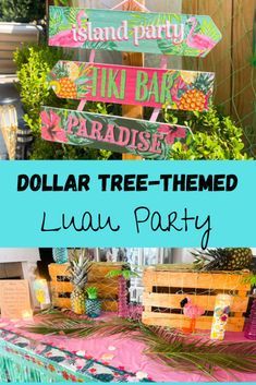 Luau Tiki Party Ideas, Backyard Luau Party Ideas Diy, Tiki Party Ideas For Adults, Aloha Centerpieces Hawaiian Luau, Summer Beach Party Decorations, Luau Activities For Adults, Dollar Tree Hawaiian Party Decorations, Luau Party Decorations Dollar Tree, Hawaiian Theme Pool Party Ideas