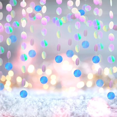 Amazon.com: Ctosree 10 Pieces 130 ft Holographic Bubble Garlands Iridescent Sea Themed Party Garland Banner Circle Dots Hanging Streamers for Backdrop Mermaid Ocean Shower Party Decoration Disco Dancing : Home & Kitchen Hanging Streamers, Streamer Party Decorations, Streamer Decorations, Disco Dancing, Ocean Theme Party, Bubble Party, Party Streamers, Mermaid Party Decorations, Sea Decor