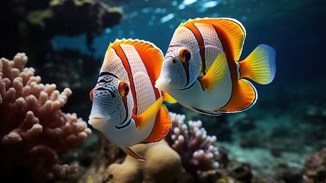 Photo gratuite poisson mignon près du ré... | Free Photo #Freepik #freephoto #poisson-mer #aquatique #poissons-tropicaux #poisson-exotique Cute Fish, Instagram Page, Coral Reef, Free Photo, Photo Credit, Coral, Fish, Instagram, Bonito