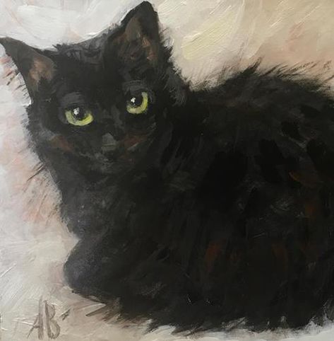 Cat Painting Aesthetic, Black Cat Drawing Aesthetic, Cat Paintings, Black Cat Pastel Drawing, Black And White Cat Painting, Cat Art Realistic, Black Cat Watercolor, Fluffy Black Cat Art, Black Cat Gouache Painting