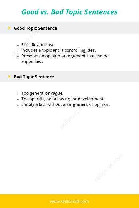 Understand the difference between good and bad topic sentences to strengthen your writing.,
Need help with your essays/ paper? I offer professional writing services to boost your success. Visit our website for personalized assistance! Topic Sentences, Professional Writing, Essay Writing Tips, Good And Bad, Writing Help, Writing Services, Essay Writing, Writing Tips, Writing