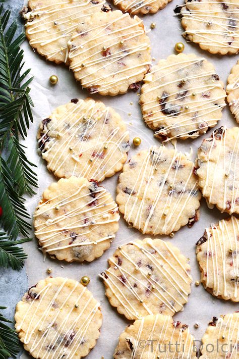 Cranberry Orange Shortbread, Orange Shortbread Cookies, Cranberry Shortbread, Orange Shortbread, Cranberry Orange Shortbread Cookies, Chirstmas Decor, Cookie Platter, Shortbread Recipes, Sprinkle Cookies