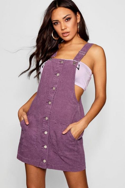 Button Cord Pinafore Dress Boyfriend Styles, Corduroy Skirts, Punk Badges, Cord Pinafore Dress, Perfect Jeans Fit, Casual Oufits, Women Dress Collection, Knitted Dresses, Year 9