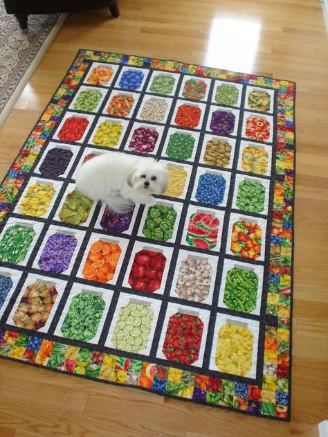 Canning Jar This is cute. I know in my pinned patterns I have a free jar block pattern. Might have to try this.... Mason Jar Quilt, Jar Quilt, I Spy Quilt, Kampot, Canning Jar, Mason Jar Crafts, Mini Quilts, Canning Jars, Quilt Block Patterns