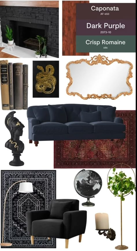 Dark Victorian Apartment Aesthetic, Goth Home Aesthetic Victorian, Gothic Romance Aesthetic Decor, Dark Victorian Living Room Goth, Dark Moroccan Decor, Goth Farmhouse, Jewel Toned Bedroom Decor, Goth Home, Dark Home