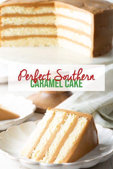 Carmel Cake Icing, Bakery Yellow Cake Recipe, Southern Caramel Cake Recipe, Craving Cake, Southern Cakes, Carmel Cake, Southern Caramel Cake, Caramel Cake Recipe, Salted Caramel Frosting