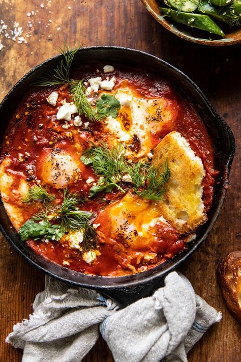 Eggs In Purgatory, Beautiful Brunch, Fresh Herb Recipes, Brunch Foods, Half Baked Harvest Recipes, Vegetarian Entrees, Harvest Recipes, Half Baked, Food Breakfast