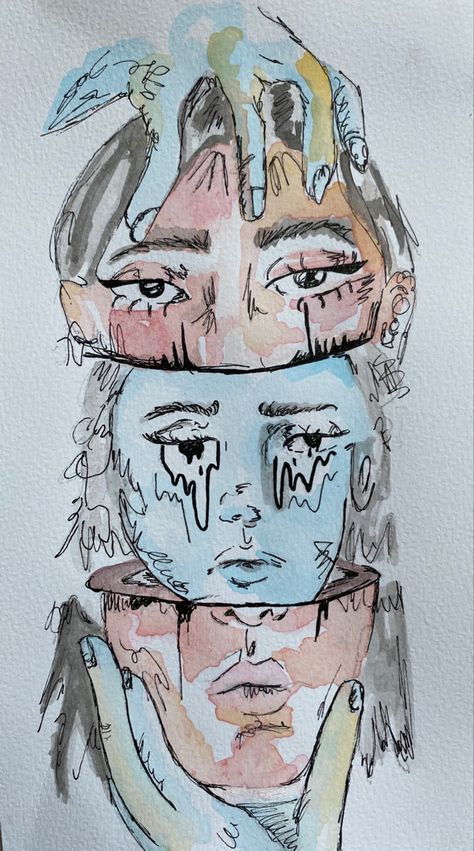 Art About Identity Self Portraits, Gcse Art Theme Lock, Identity Art Gcse Cover Page, Finding Identity Art, Gcse Art Layers 2023, Art Based On Emotion, Encased Art Gcse, Self Identity Art Inspiration, Locked Art Gcse