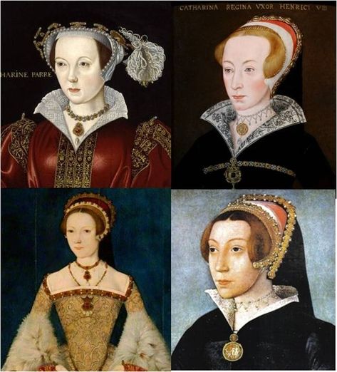 Katherine the Chameleon: some of the wildly different faces of Katherine Parr. Perhaps she was just hard to capture in paint. (Alex David) King Henry Viii Wives, Anna Boleyn, Katherine Parr, Rosé Portrait, 16th Century Fashion, Catherine Parr, Wives Of Henry Viii, Tudor Fashion, Tudor Costumes