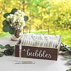 Wedding Bubbles | Oriental Trading Company Guest Ideas For Wedding, Bubbles For Wedding Exit, Wedding Reception Ideas On A Budget, Wedding Stations, Party Wedding Ideas, Bubble Send Off, Wedding Entertainment Ideas, Floating Bubbles, Fun Wedding Ideas