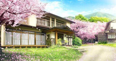 A collection of amazing Anime Landscapes, Sceneries and Backgrounds. Anime Houses, Anime Landscape, Anime House, Anime Places, Episode Backgrounds, Farmhouse Landscaping, Scenery Background, Real Anime, Landscape Designs