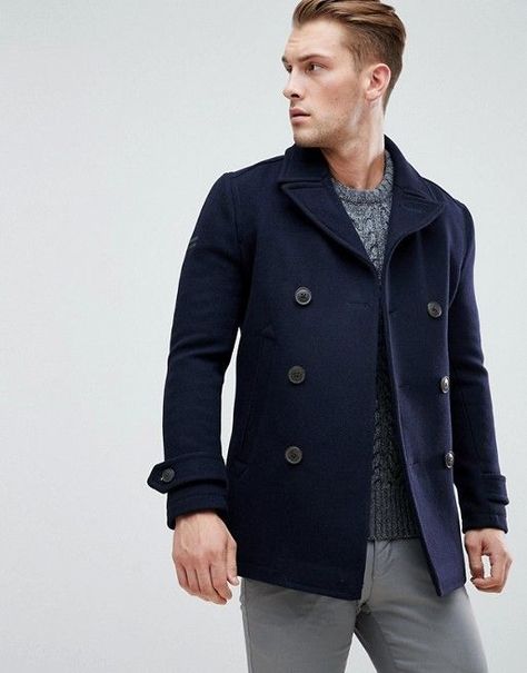 Winter Pea Coat, Mens Fashion Coat, Peacoat Men, Men's Business Casual, Over Coat, Winter Wardrobe Essentials, Mens Outdoor Jackets, Winter Outwear, New Jacket