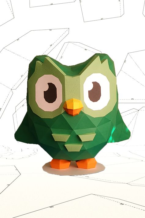 If you learn foreign languages, then you know Duo - the character of the Duolingo app. Now you won't miss foreign language classes. Duo will always be watching you. I tried to maintain all the proportions and features of the Duo. Download the free template and assemble the model following the video instructions. Duo owl characters duolingo app duolingo test MAXIM4ART low poly model origami home decoration DIY papercraft 3d paper toy easy Duolingo personaje duolingo Duocon Free Low Poly Papercraft Templates, Papercraft Templates Free Downloads, Duolingo Test, App Character, Duolingo App, Low Poly Papercraft, Virtual Reality Art, Papercraft Download, Language Classes