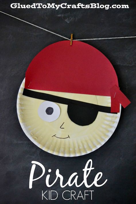 Pirate {Kid Craft} paper plate Paper Plate Pirate, Pirate Activities, Pirate Crafts, Paper Plate Crafts For Kids, Pirate Kids, Pirate Art, Group Ideas, Summer Crafts For Kids, Kid Craft