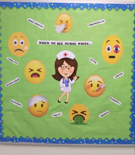 Nurses Bulletin Board Ideas, Middle School Nurse Bulletin Board Ideas, Back To School Nurse Bulletin Boards, School Nurse Door Decoration Ideas, Welcome Back Board, School Nurse Bulletin Board Ideas, School Nurse Door Decoration, School Nurse Door Sign, Nurse Door Decorations