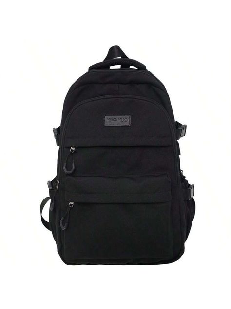 Backpack Cute Backpack For School College Backpack Large Capacity Bookbags For Girls Women Students Casual Travel Daypacks Solid Color(Black) Black Casual,Preppy   Polyamide Letter,Plain Classic Backpack   Women Bags, size features are:Bust: ,Length: ,Sleeve Length: Black Bag Pack, Cute Backpacks For School, Backpack For School, Backpack Cute, Cute Backpack, College Backpack, Backpack Women, Cute Backpacks, Classic Backpack