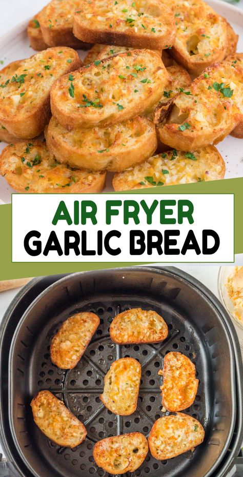 Skip the oven and save time with our foolproof Air Fryer Garlic Bread recipe. Perfectly crispy and flavorful every time. This game changer recipe will forever change how you make this popular side dish.  #airfryer #airfryerrecipes #garlicbread #garlictoast Homemade Garlic Bread Air Fryer, Air Fryer Garlic Bread, Air Fryer Garlic, Garlic Rolls, The Best Air Fryer, Homemade Garlic Bread, Popular Side Dishes, Best Air Fryer, Air Fried Food