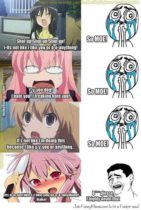 Yandere Expressions, Tsundere Boy, Yandere Face, Anime Sayings, Taiga Aisaka, Face Meme, Amnesia Anime, Anime Toon, 강아지 그림