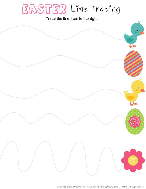 Easter Tracing Curved Lines Easter Lessons, Easter Worksheets, Easter Preschool, Preschool Resources, Preschool Fine Motor, Easter Printables Free, Preschool Writing, Spring Preschool, Free Preschool