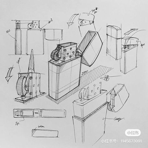 Knife Perspective Drawing, Design Sketches Product, Product Technical Drawing, Lighter Sketch Design, Industrial Design Drawing Product Sketch, Mechanical Drafting Drawing, Industrial Design Sketch Products, Mechanical Design Drawings, Product Design Sketch Concept