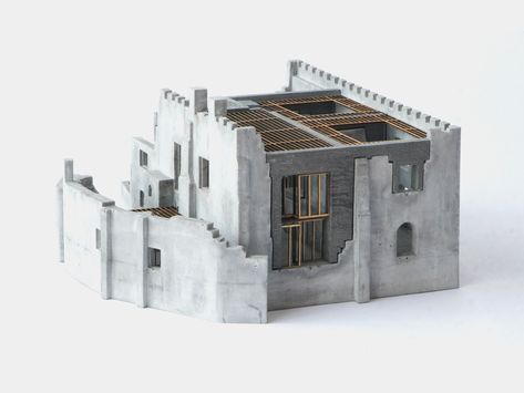 dat model tho! Castle Model, Cubes Architecture, Ruins Architecture, Black Architecture, Maquette Architecture, Castle England, Carpentry And Joinery, Concrete Architecture, 3d Architecture