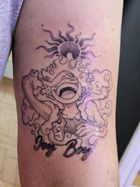 Luffy Joyboy Tattoo, Joyboy Tattoo, Gear 5 Tattoo, Joyboy Luffy, Luffy Tattoo, 5 Tattoo, One Piece Tattoos, Luffy Gear 5, Gear 5