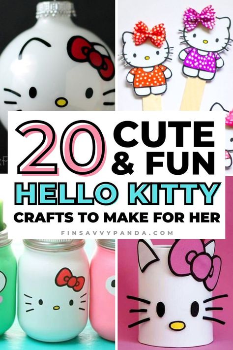 Hello Kitty Craft Ideas, Hello Kitty Projects, Diy Hello Kitty Bracelet, Easy Hello Kitty Crafts, Hello Kitty Birthday Diy Ideas, Cute Crafts Hello Kitty, Hello Kitty Birthday Decorations Diy, Hello Kitty Birthday Party Activities, Hello Kitty Birthday Party Theme