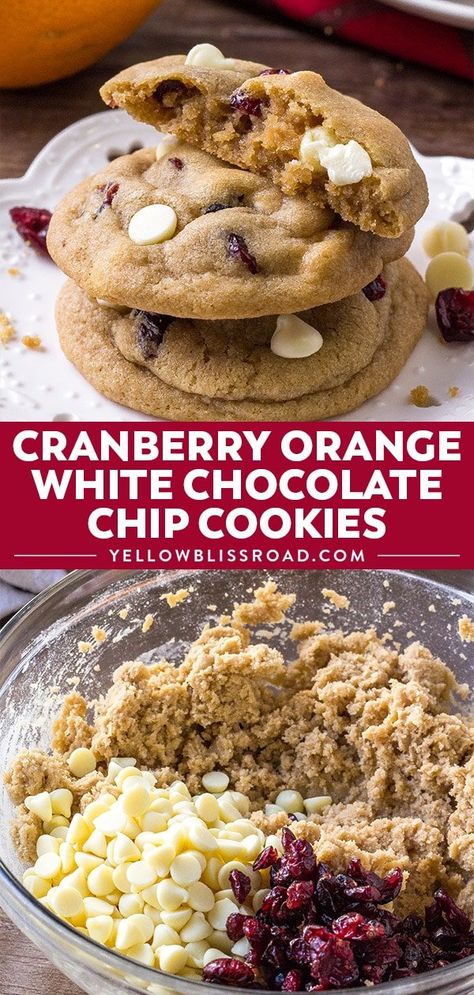 White Chocolate Cookie Bars, Cranberry White Chocolate Cookies, Cranberry White Chocolate Chip Cookies, Cranberry Oatmeal Cookies, Cranberry Cookies Recipes, Chocolate Orange Cookies, Cranberry Orange Cookies, Cranberry Oatmeal, Cranberry White Chocolate