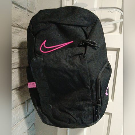 Brand New Nike Elite Pro Basketball Backpack 21" X 11" X 9" Nike Elite Backpack Pink, Pink Nike Backpack, Nike Elite Bag, Black Nike Backpack, Basketball Fits, Nike Elite Backpack, Backpack Nike, Elite Backpack, Basketball Backpack