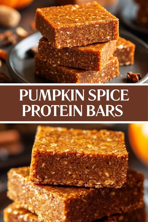 Love pumpkin spice? These Pumpkin Spice Protein Bars are the perfect fall snack! They’re packed with protein, gluten-free, and no-bake! Made with almond flour, pumpkin puree, and a touch of maple syrup, these bars are quick to make and taste incredible. Whether you’re meal prepping or just looking for a healthy, grab-and-go treat, these bars are for you! Try this easy recipe today and share your creation! 🎃 #PumpkinSpice #ProteinBars #HealthySnacks #NoBake #FallRecipes Gluten Free Protein Bars Recipe, Pumpkin Protein Bars, Oat Bars Healthy, Almond Flour Pumpkin, No Bake Protein Bars, Gluten Free Protein Bars, Pumpkin Pie Protein, Pumpkin Snack, Healthy Protein Bars