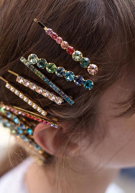 Jewel Hair, Jeweled Hair Accessories, Lelet Ny, Eco Hair, Gem Hair, Glamorous Hair, Hair Jewels, Hair Gift, Pin Hair