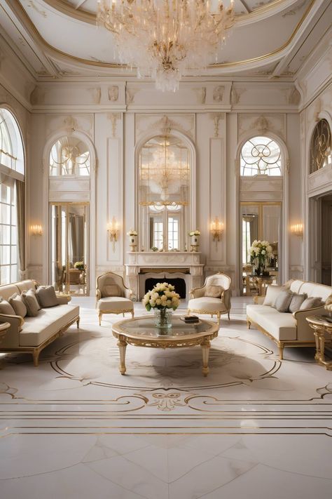 Mansion House Plans, Neoclassical Interior Design, Beautiful Bed Designs, Modern White Living Room, Cream Living Rooms, Luxury Mansion, Interior Design Dubai, Neoclassical Interior, Mansion House