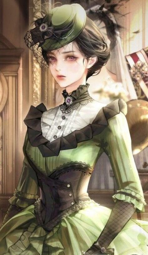 Victorian Character Design, Victorian Anime, Victorian Era Dresses, Dreamy Gowns, Anime Black Hair, Royal Art, Chinese Art Girl, Royal Outfits, Victorian Women