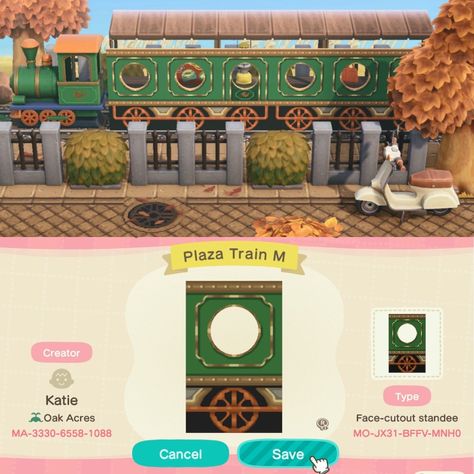 Animal Crossing Railroad Design, Animal Crossing Train Code, Acnh Train Design Code, Acnh Train Design, Acnh Tunnel Design, Acnh Vertical Banner Design, Acnh Cutout Standee Designs, Acnh Standee Design Codes, Acnh Train Code