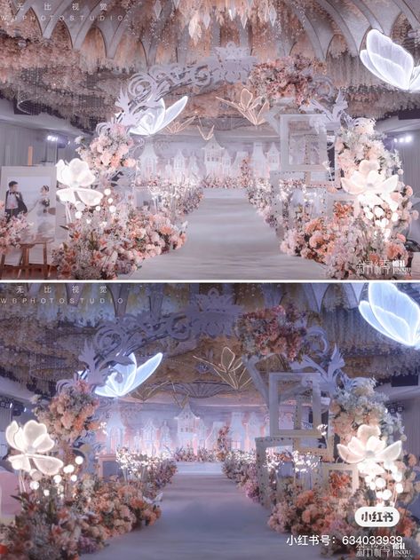 Debut Entrance Decoration, Debut Reception, Enchanted Garden Quince, Ethereal Debut Theme, Birthday Venue Decoration, Birthday Venue Ideas, Debut Theme Ideas Classy, Debut Venue, Ethereal Wedding Theme