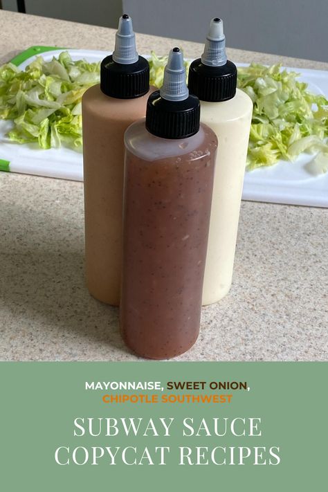 Sweet Onion Teriyaki Sauce Subway Restaurant Copycat Recipes, Copycat Recipes Subway, Subway Sandwich Sauce, At Home Subway Sandwich, Subway Sauces Recipe, Subway House Sauce Recipe, Subway Sauces List, Subway Mayo Recipe, Subway Dressing Recipes