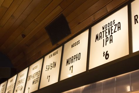 Brewery Menu Board, Coffee Light Box Sign, Brewery Signage, Taproom Ideas, Bodega Signage, Brewery Interior, Sport Bar Design, Menu Design Layout, Menu Board Design