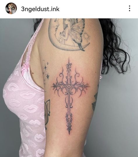 Grunge Cross Tattoo, Catholic Tattoos Sleeve, Xxxtentaci̇on Tattoo, Genesis Tattoo, Giant Tattoo, Cross Tattoos For Women, Sharpie Tattoos, Pretty Tattoos For Women, Stylist Tattoos