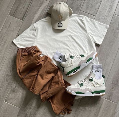 Jordan 4 Sb Pine Green Outfit, Jordan 4 Pine Green Outfit, Jordan Retro 4 Outfits, Outfits With Air Jordans, Pine Green Outfit, Jordan 4 Outfit Men, Sb Outfits, Bf Outfits, Jordan 4 Pine Green