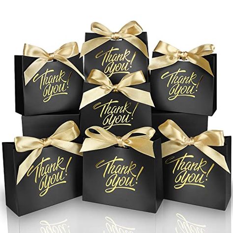 Holiday Gift Bags, Small Thank You Gift, Gold Foil Print, Bow Ribbon, Paper Gift Bags, Party Favor Bags, Foil Print, Favor Bags, Treat Bags