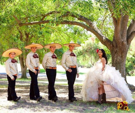 🌿Love this Charro theme and choice of colors!! Great capture by @lc_photo_video ⁣ ⁣ ⁣ ⁣ ⁣ ⁣ #charroquinceanera #charrotheme… Charro Chambelanes, Damas And Chambelanes Outfits, Charro Quinceanera Theme, Quinceanera Dresses Lavender, Chambelanes Outfits, Quince Photos, Quinceanera Court, Charro Theme, Quinceanera Dresses Mexican