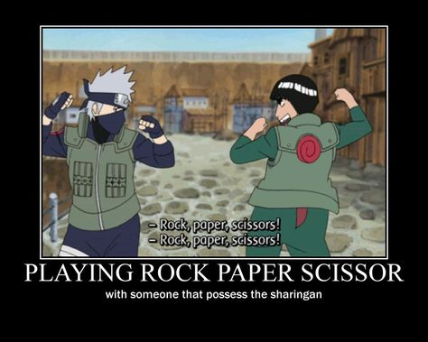 <3 Kakashi & Gai - The Race: Gai versus Kakashi - "Playing Rock Paper Scissor with someone who possesses the Sharingan" Guy Sensei, Naruto Gif, Kakashi Sensei, Naruto Funny, Anime Jokes, Kakashi Hatake, Naruto Anime, Naruto Characters, Naruto Uzumaki