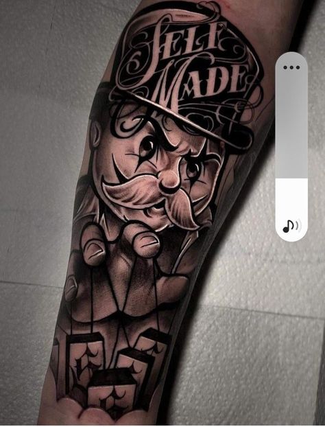 Get Money Tattoo, Money Tattoos For Men, Tattoo Women Back, Man Tattoo Ideas, Money Tattoos, Self Made Tattoo, Cool Money, Women Tattoo Ideas, Full Hand Tattoo