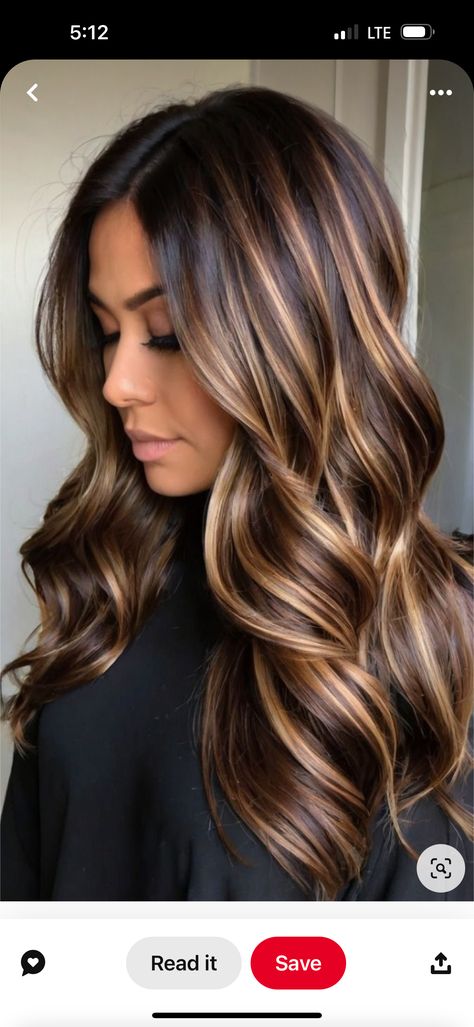 Carmel And Blonde Highlights Brown Hair, Blonde Highlights Brown Hair, Brown Hair With Blonde Highlights, Brown Balayage, Highlights Brown Hair, Blonde Highlights, Hair And Nails, Brown Hair, Balayage