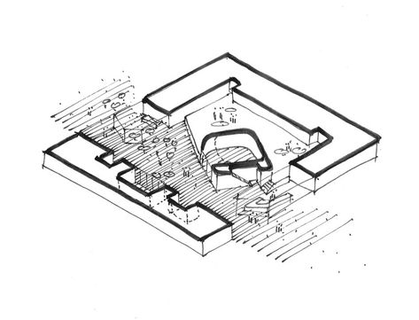 © Henning Larsen Architects Town Hall Architecture, Slope Architecture Concept, Architectural References, Sloping Roof, Henning Larsen, Campus Design, Urban Design Concept, Concept Models Architecture, Architecture Concept Diagram